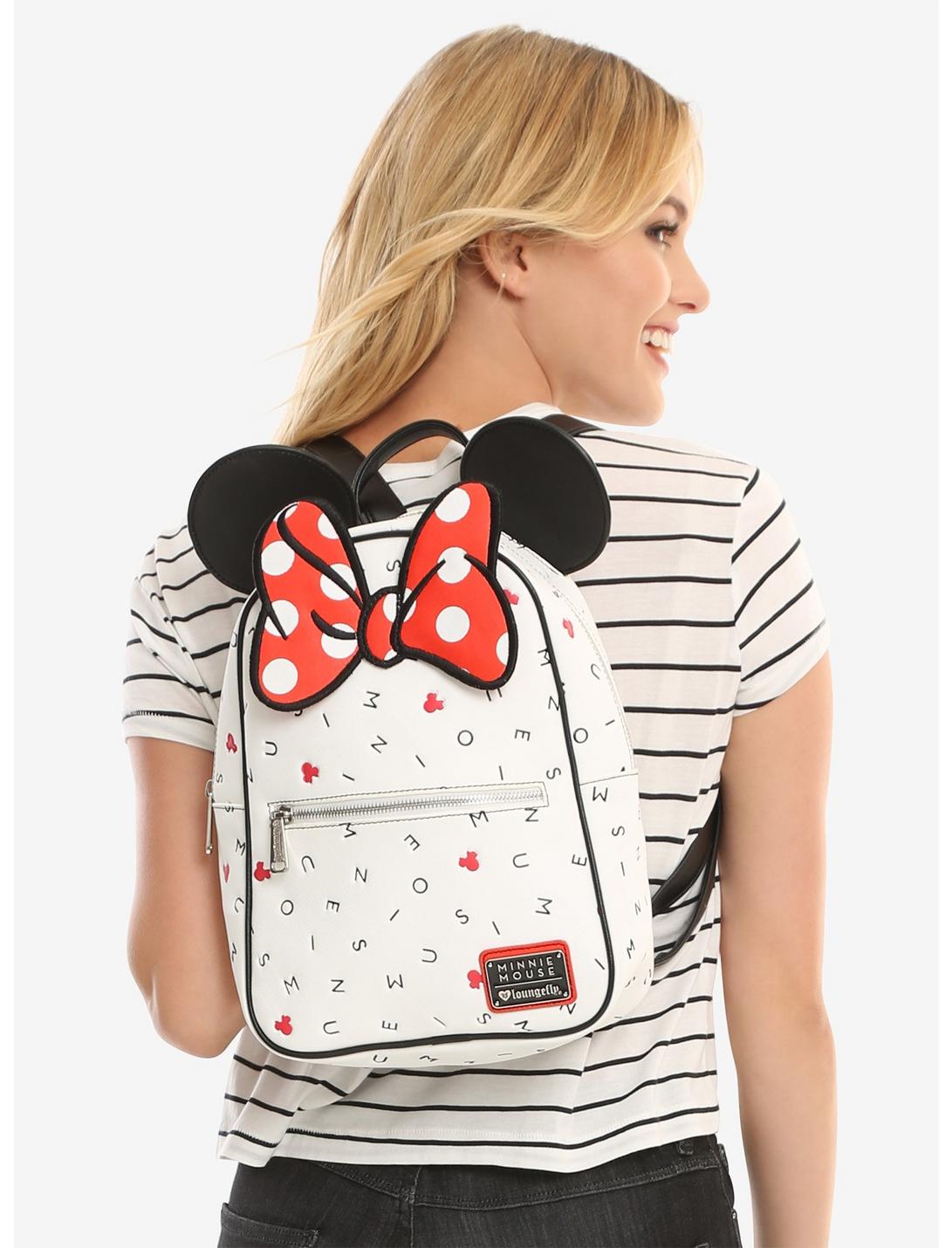 Loungefly Disney Minnie Mouse Scattered Letters Mini Backpack - BoxLunch Exclusive, , hi-res