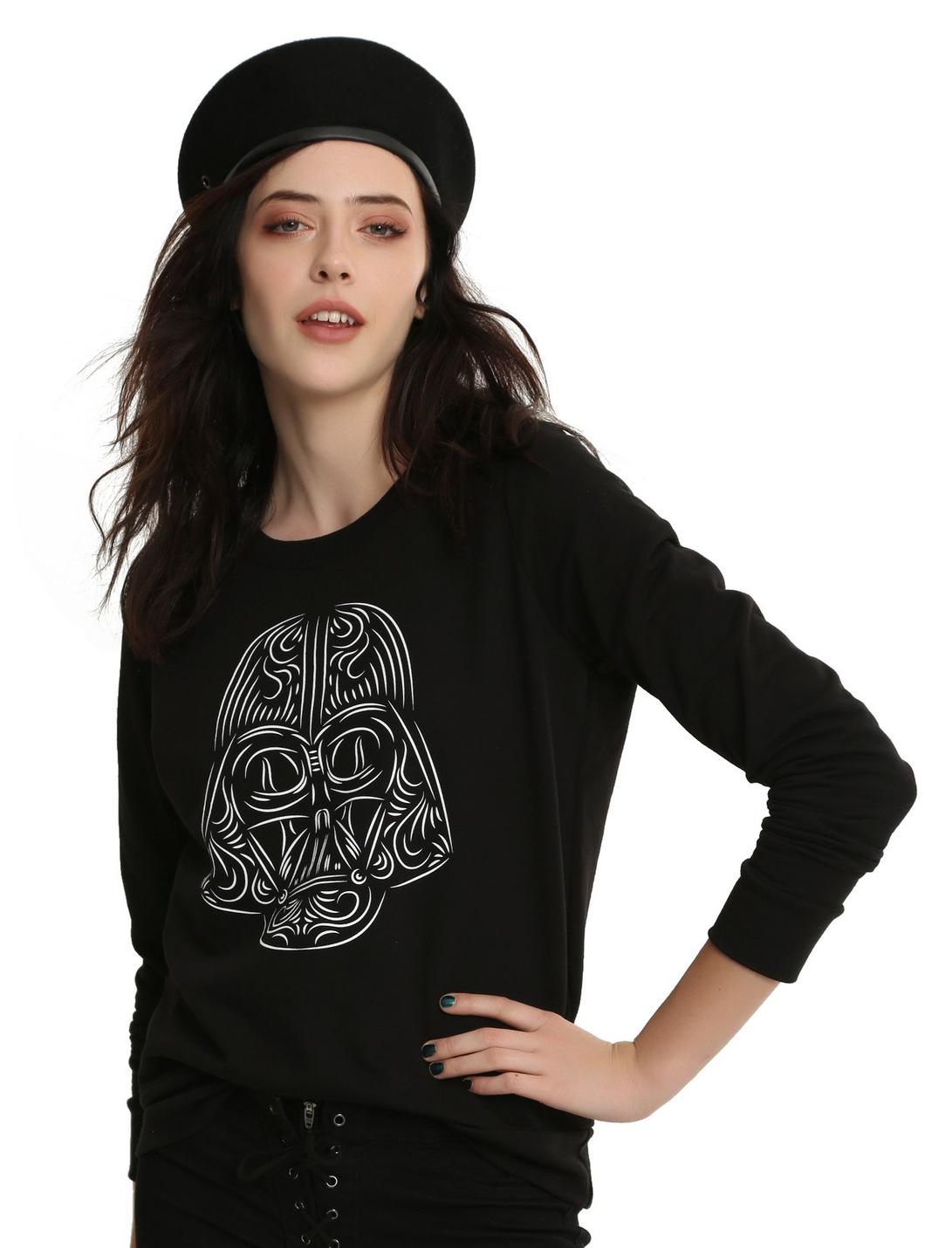 Her Universe Darth Vader Line Art Sweatshirt, BLACK, hi-res