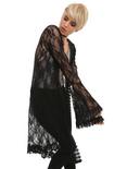 Black Lace Long Kimono, BLACK, hi-res