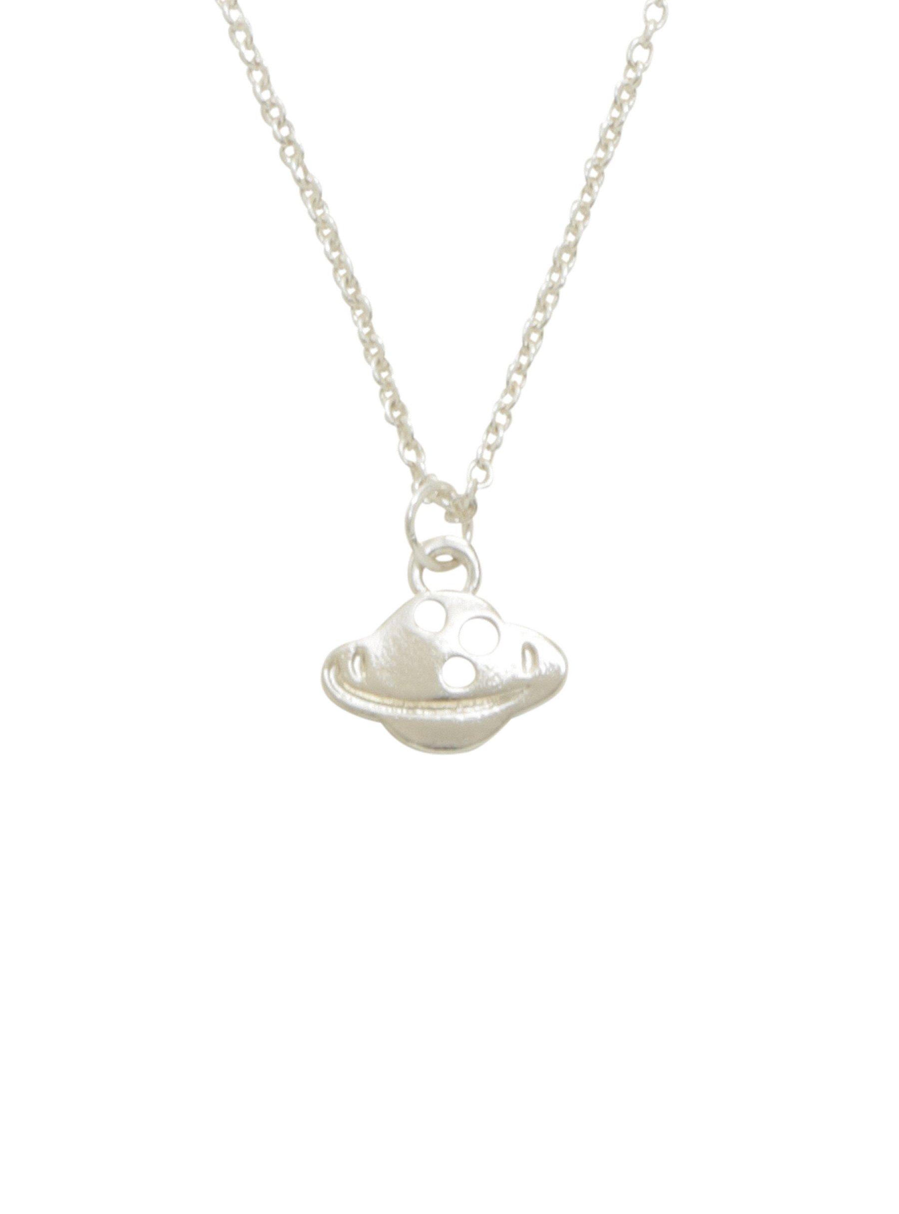 Silver Dainty Planet Necklace, , hi-res