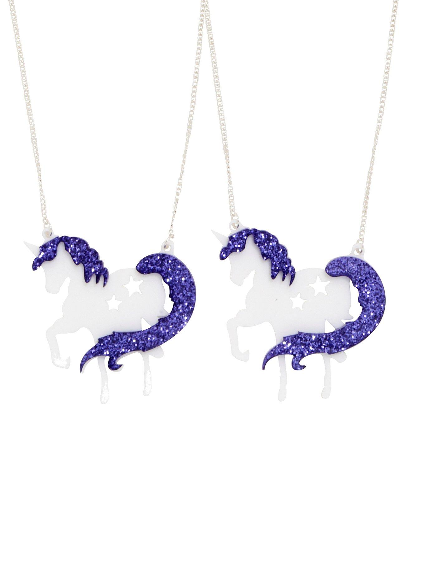 Glitter Unicorn Best Friends Necklace Set, , hi-res