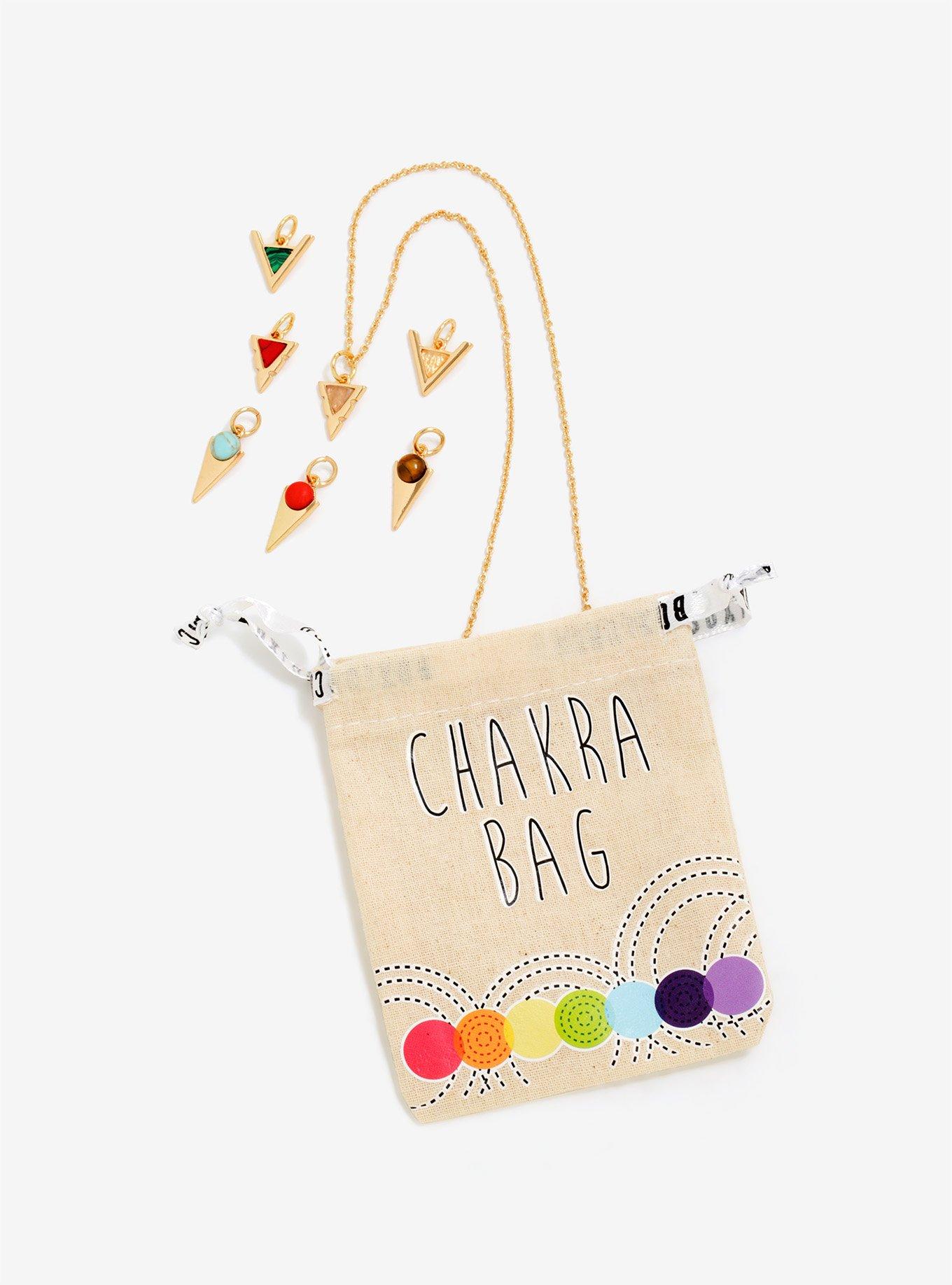 Chakra Stone Interchangeable Charm Gold Necklace, , hi-res