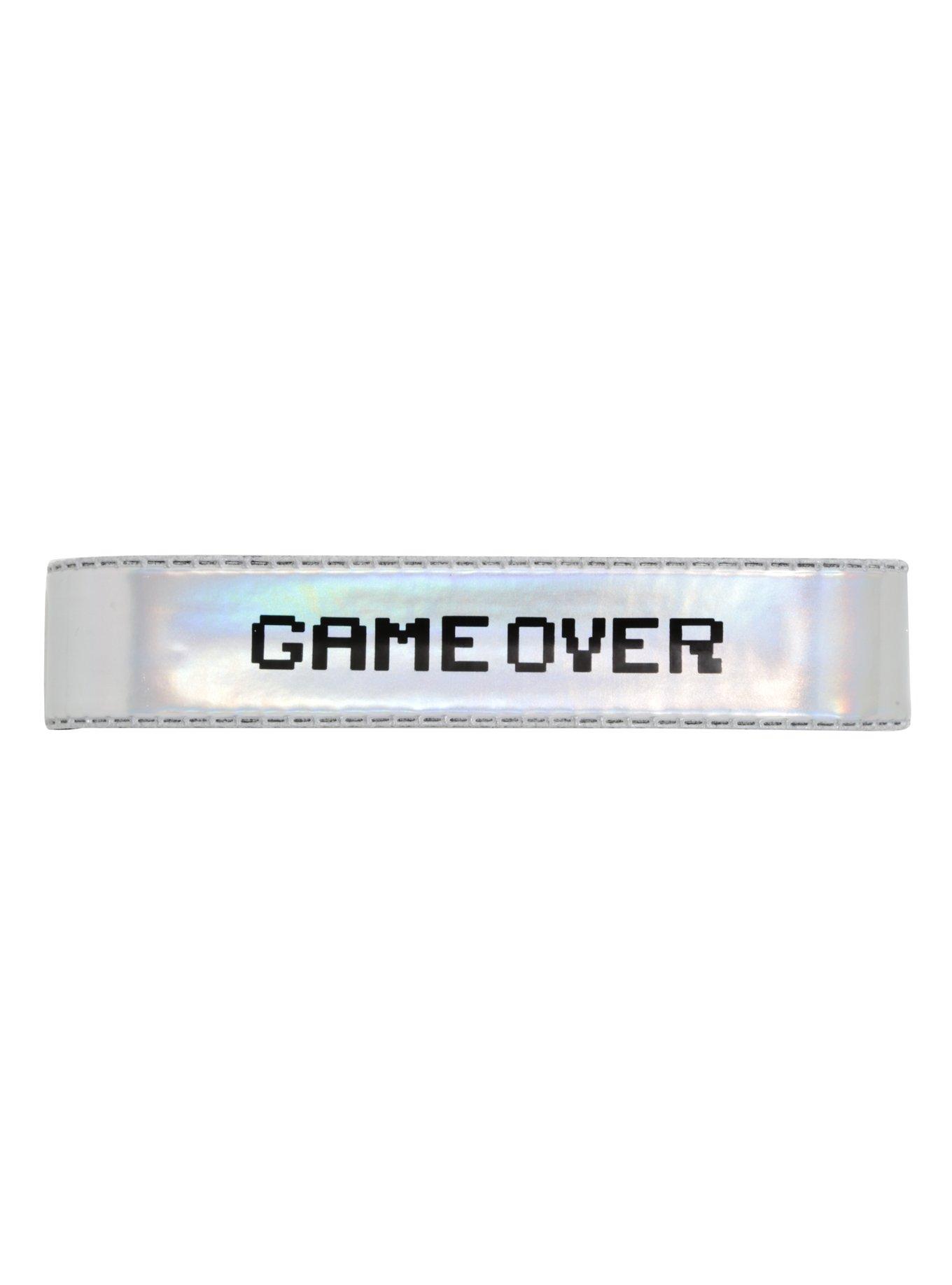 Game Over Metallic Felt Slap Bracelet, , hi-res