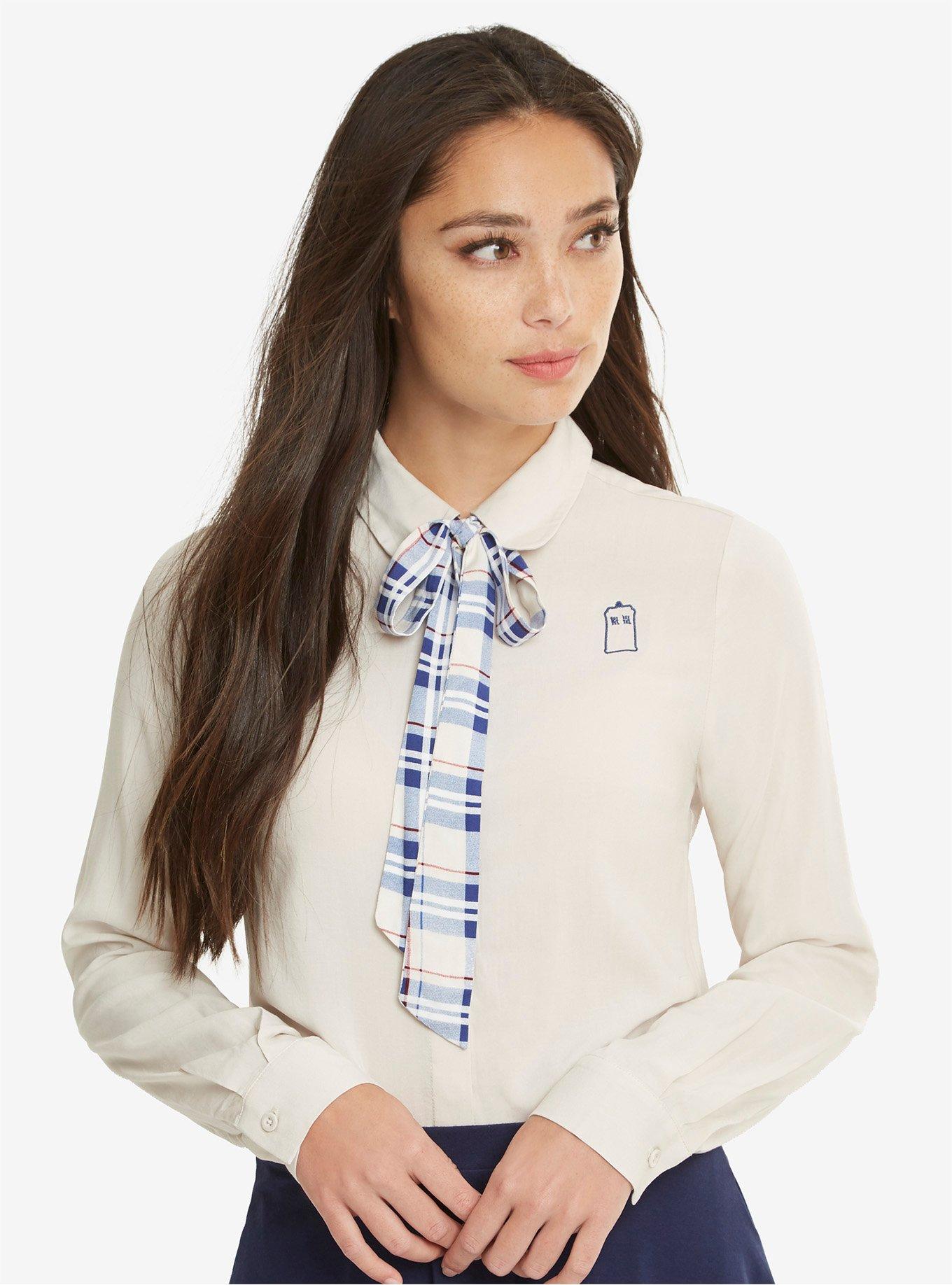 Doctor Who Tie Neck Blouse, MULTI, hi-res