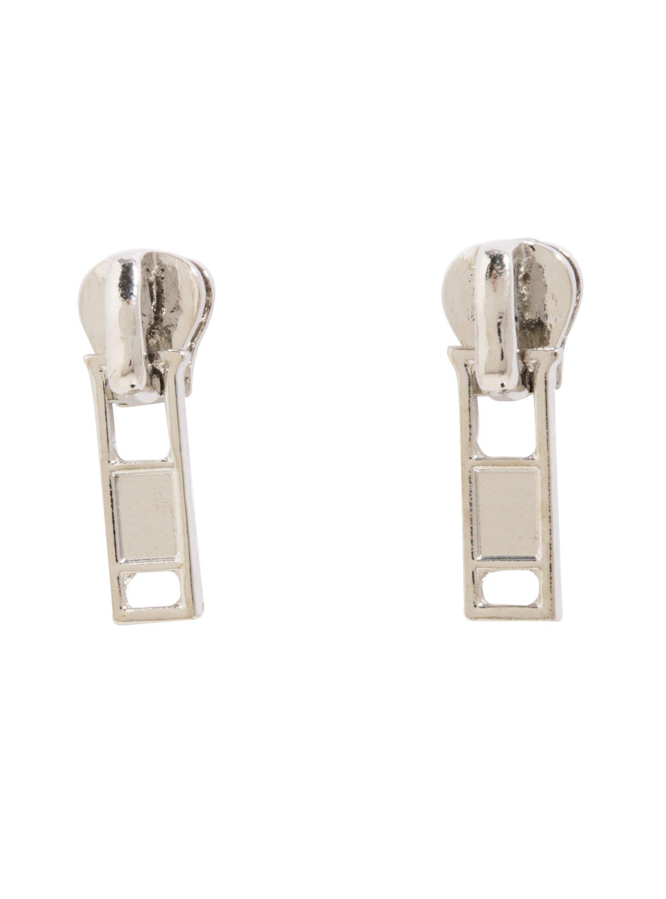 Zipper Stud Earrings Hot Topic