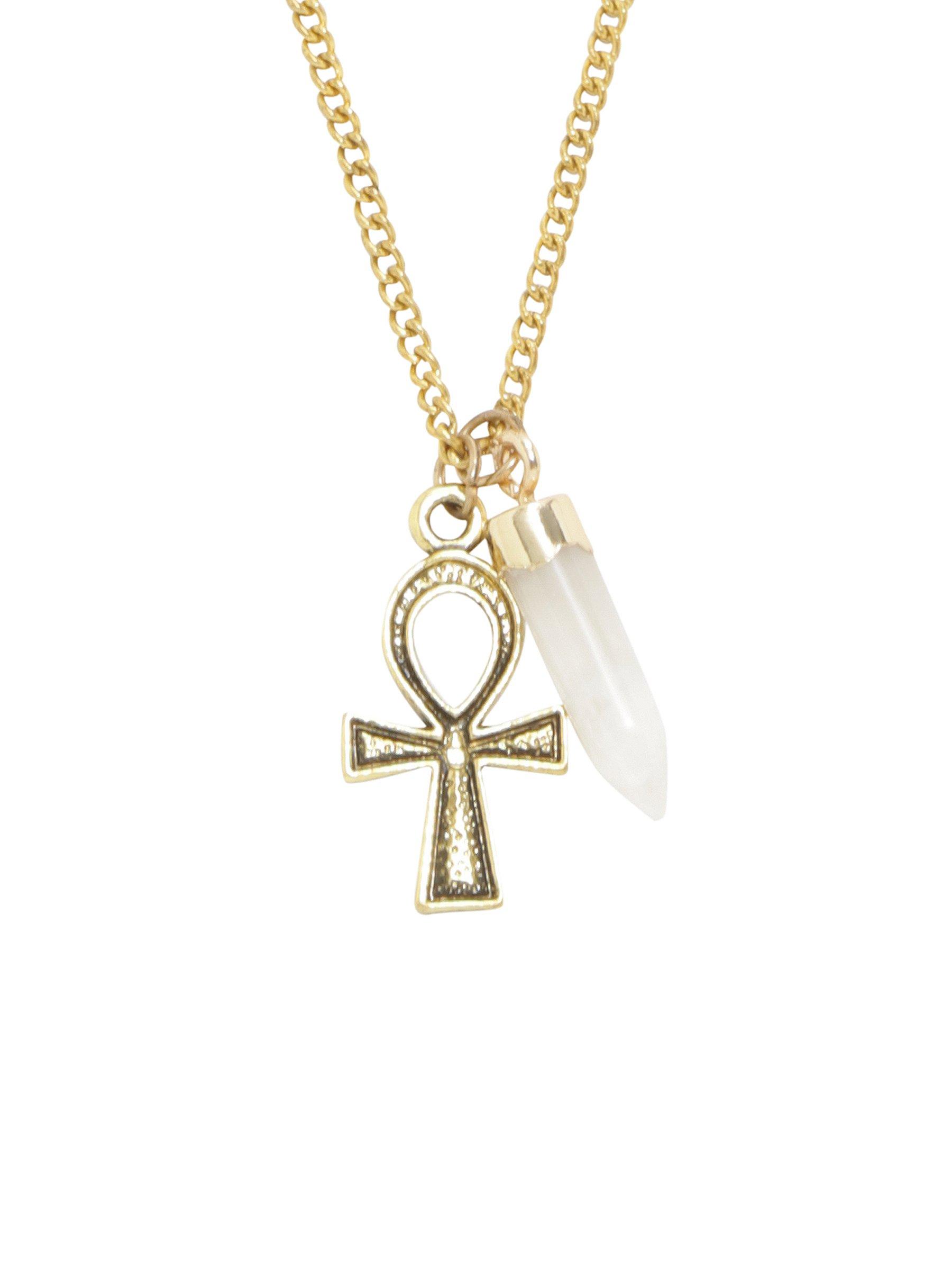 Gold Ankh Prosperity Necklace, , hi-res