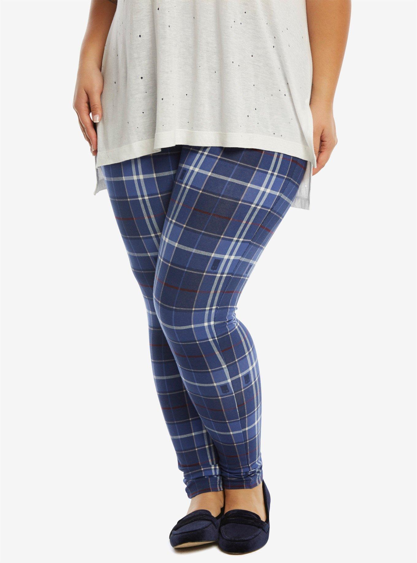 Doctor Who Plaid Leggings Plus Size, MULTI, hi-res