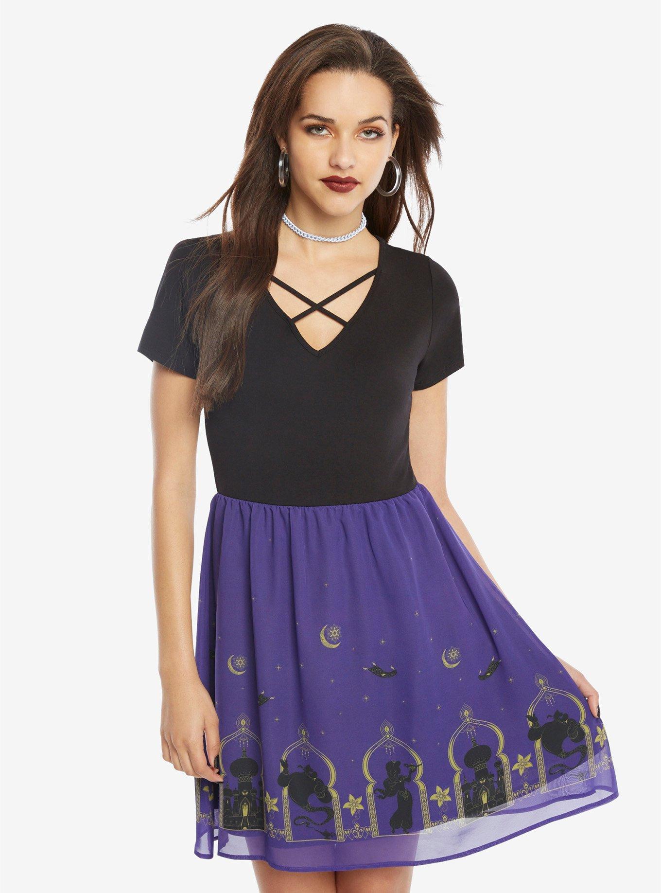 Disney Aladdin Border Print Dress, MULTI, hi-res