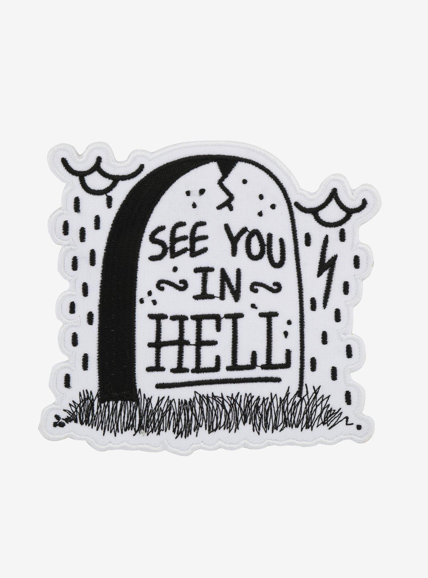 See You In Hell Iron-On Patch, , hi-res