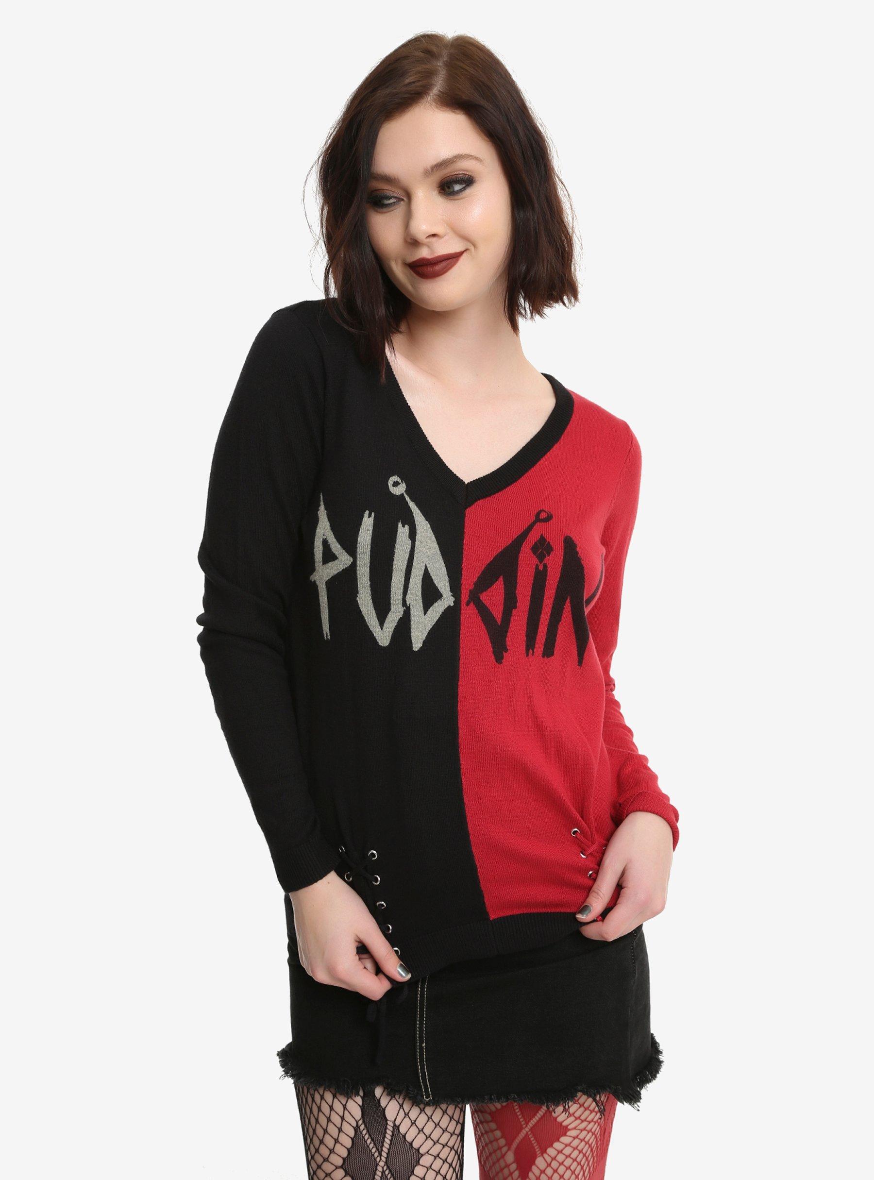 DC Comics Harley Quinn Puddin' Split Girls Top, MULTI, hi-res