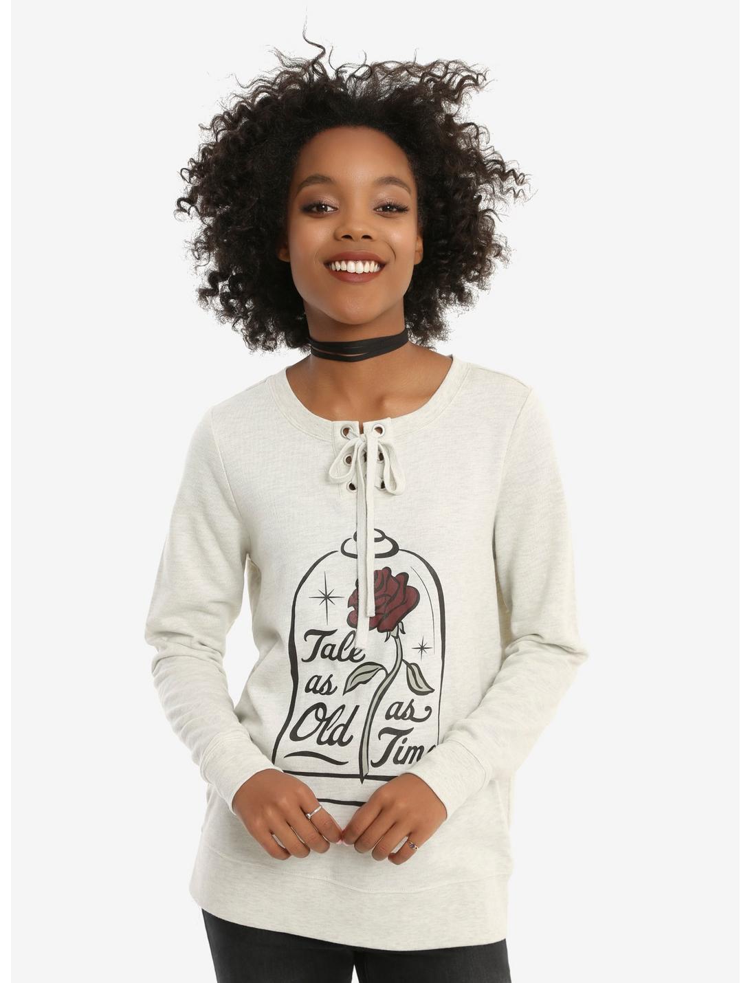 Disney Beauty And The Beast Tale As Old As Time Lace-Up Girls Sweatshirt, MULTI, hi-res