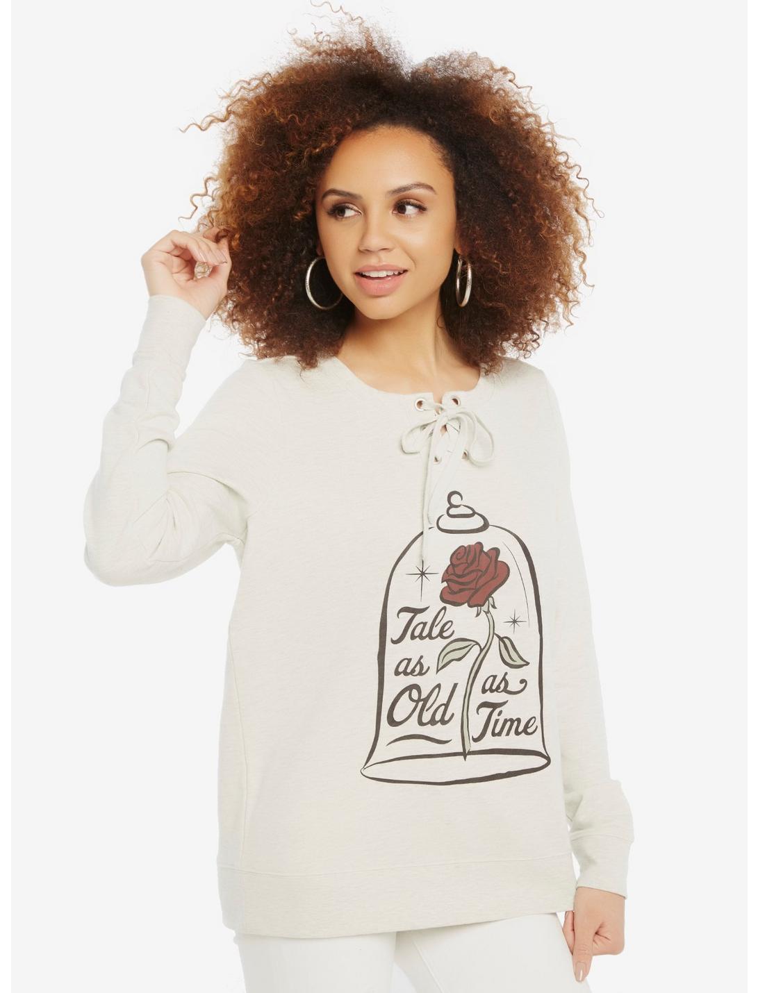 Disney Beauty And The Beast Tale As Old As Time Lace-Up Sweatshirt, MULTI, hi-res