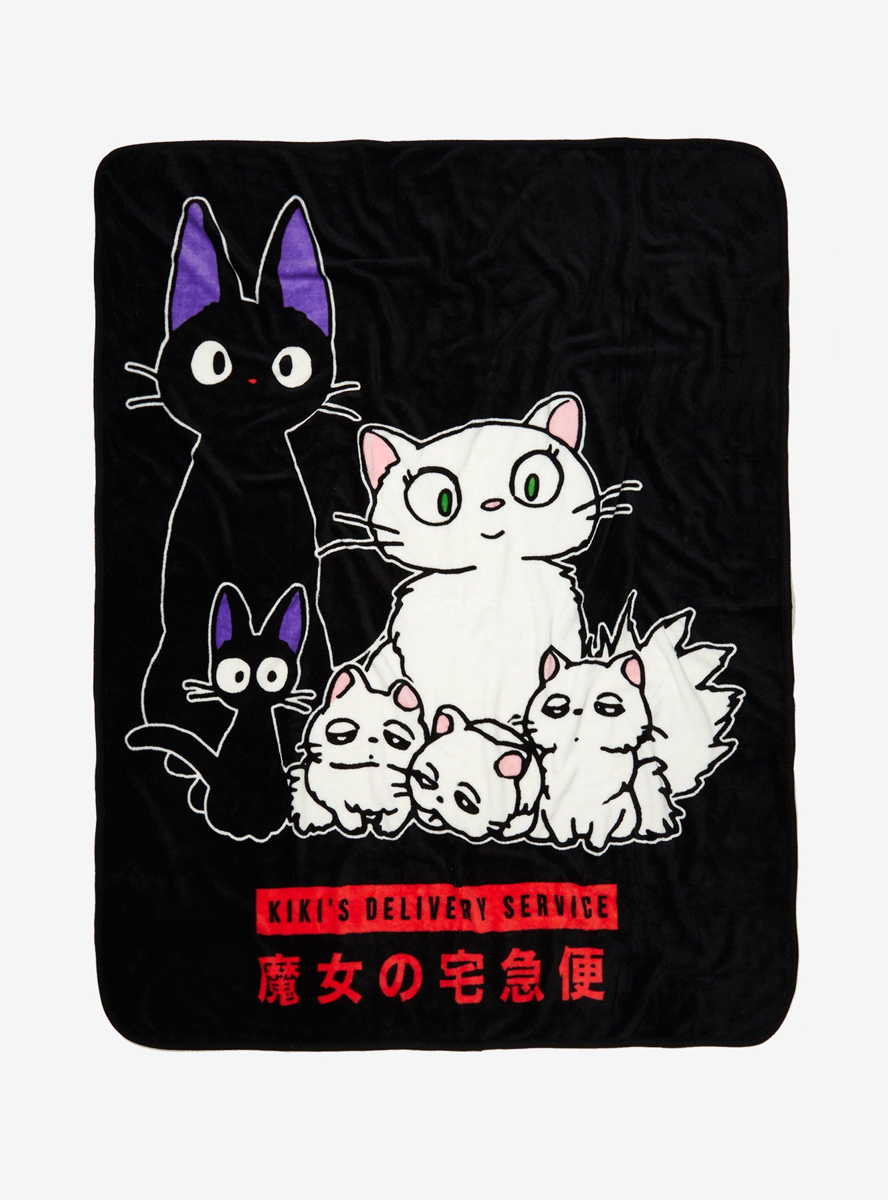 Studio Ghibli Kiki's Delivery Service Jiji & Family Throw Blanket, , hi-res