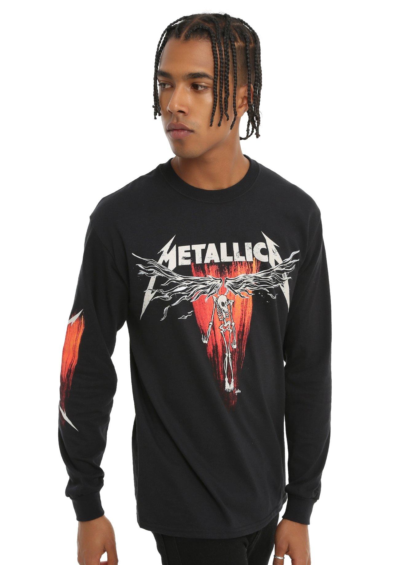 Metallica Winged Skeleton Long Sleeve T Shirt Hot Topic