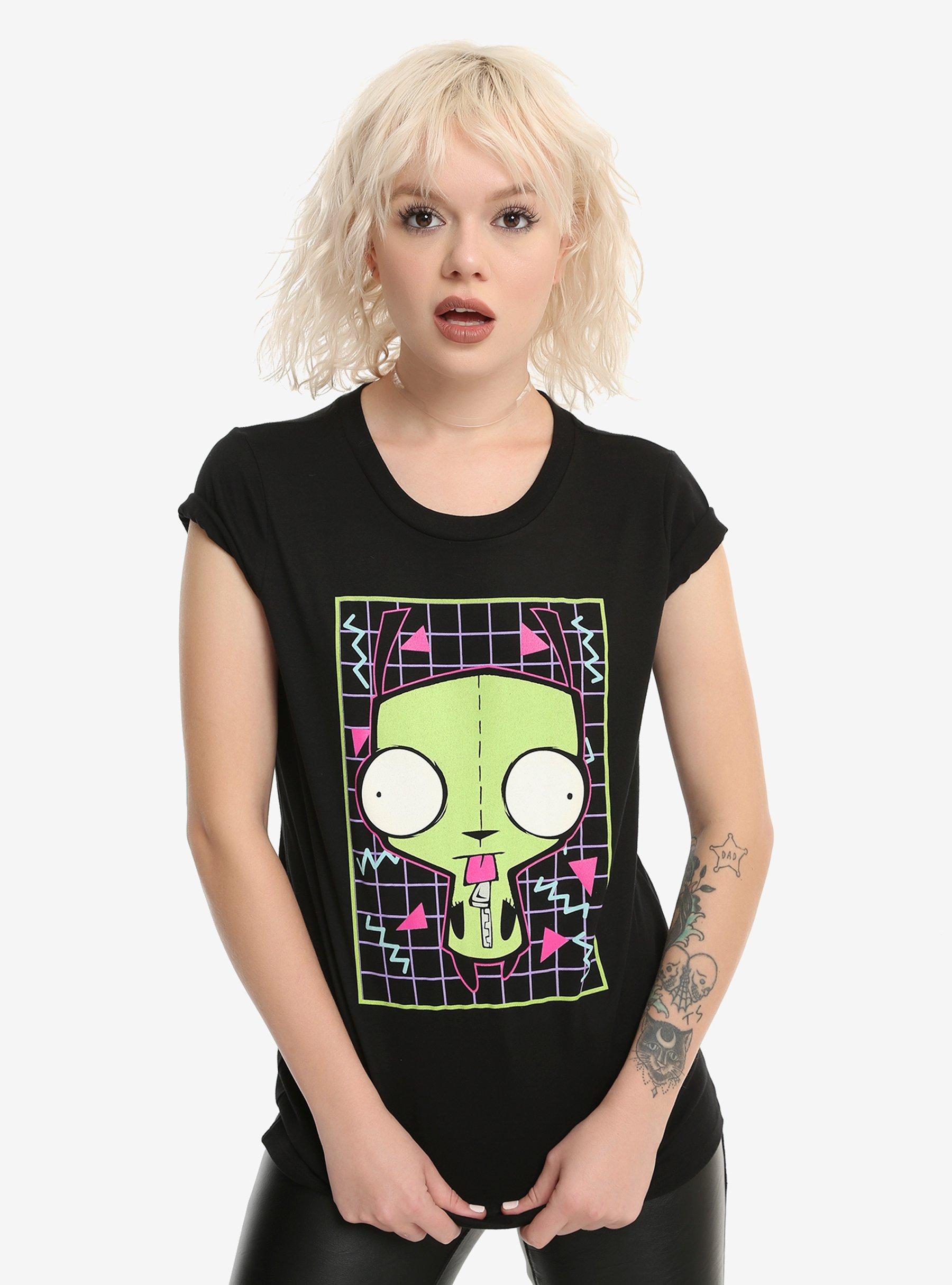 Invader Zim Gir Grid Girls T-Shirt, BLACK, hi-res