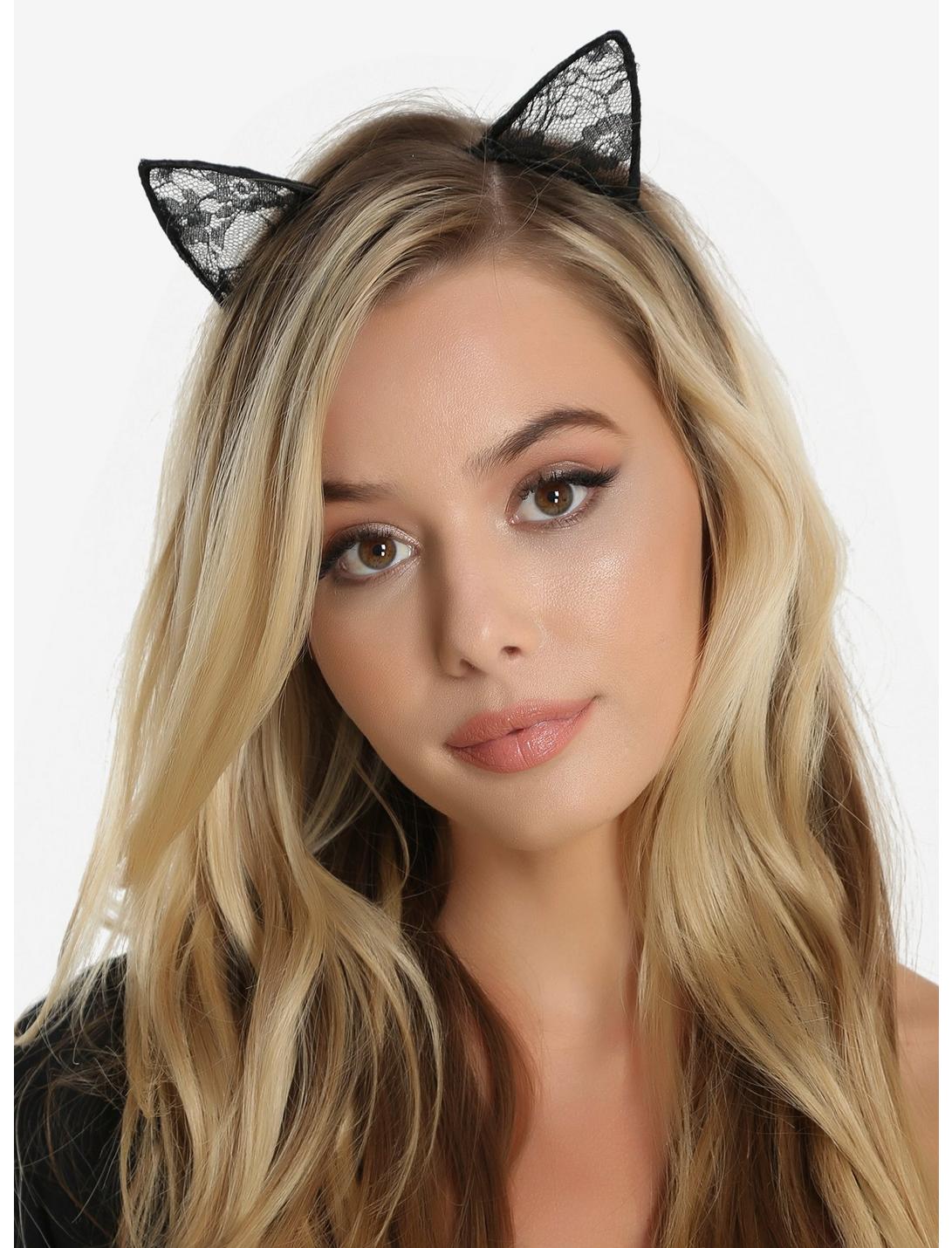 Lace Cat Ear Headband, , hi-res