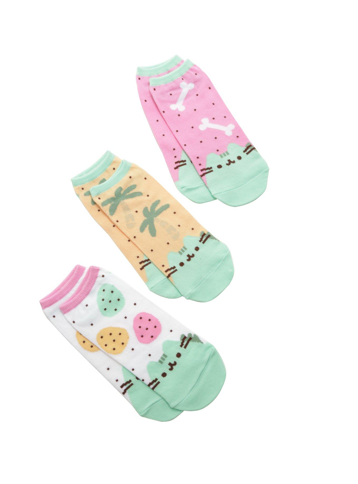 Pusheen Pusheenosaurus No-Show Socks 3 Pack, , hi-res