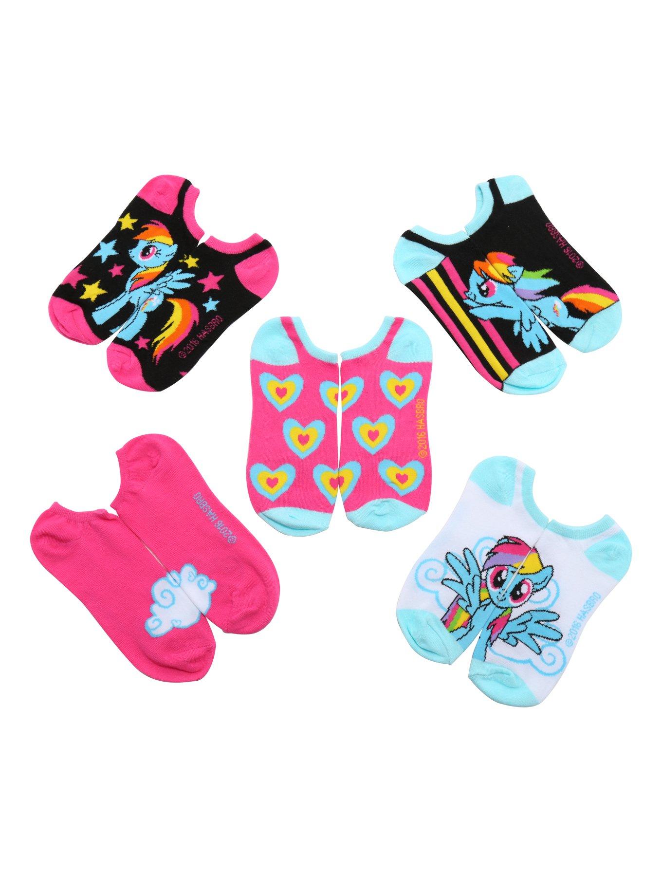 My Little Pony Friendship Is Magic Rainbow Dash No-Show Socks 5 Pair, , hi-res