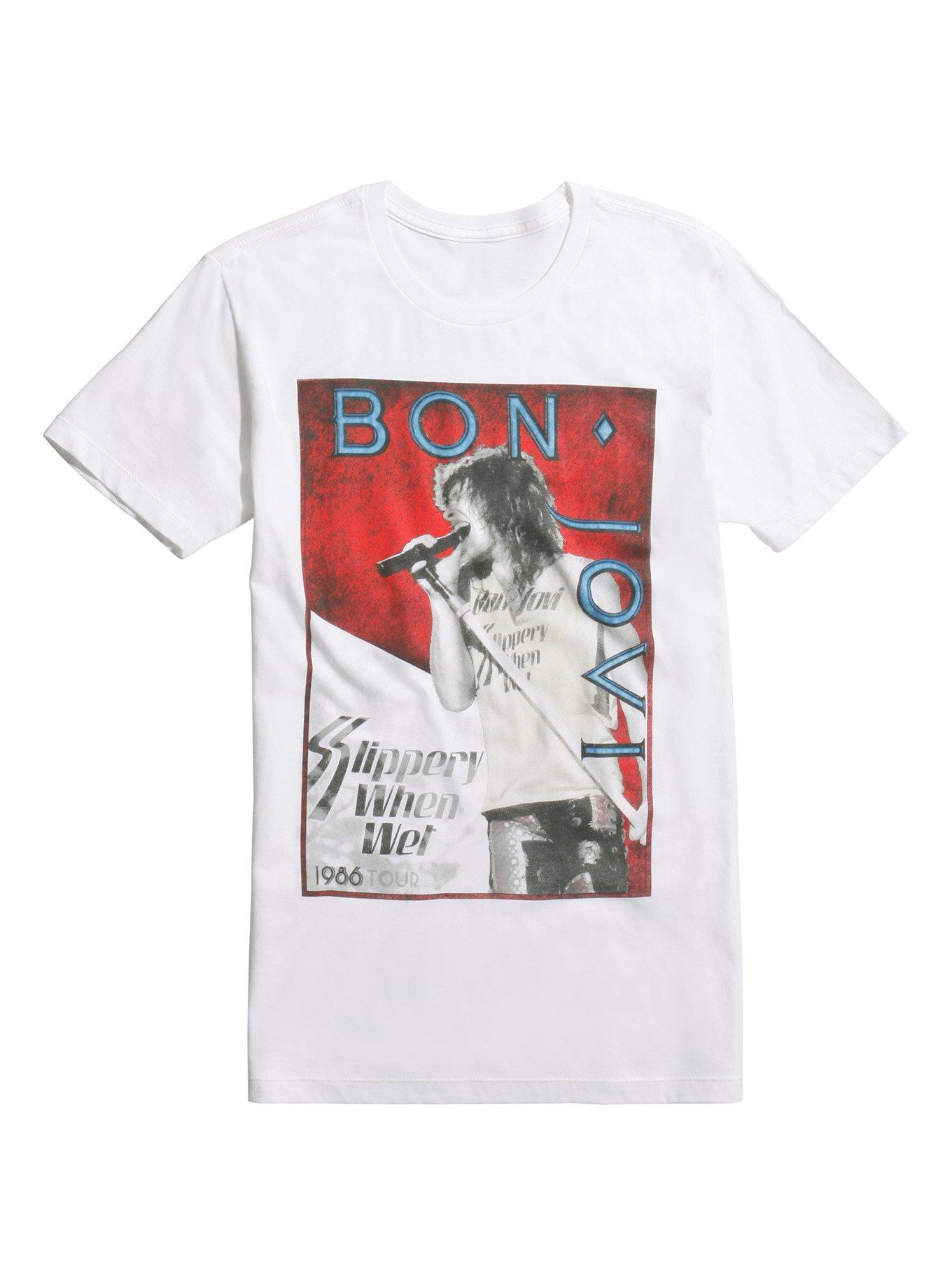 Bon Jovi Slippery When Wet Tour T-Shirt, WHITE, hi-res