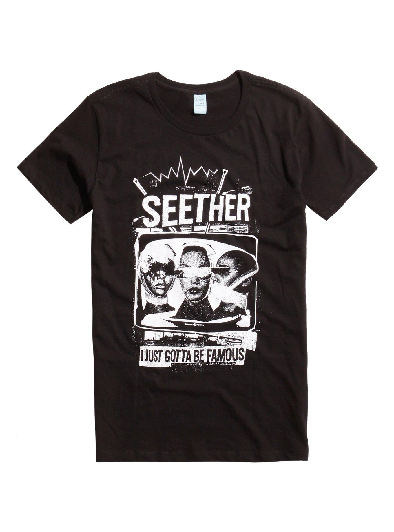 Seether I Gotta Be Famous Stoke The Fire T-Shirt, BLACK, hi-res