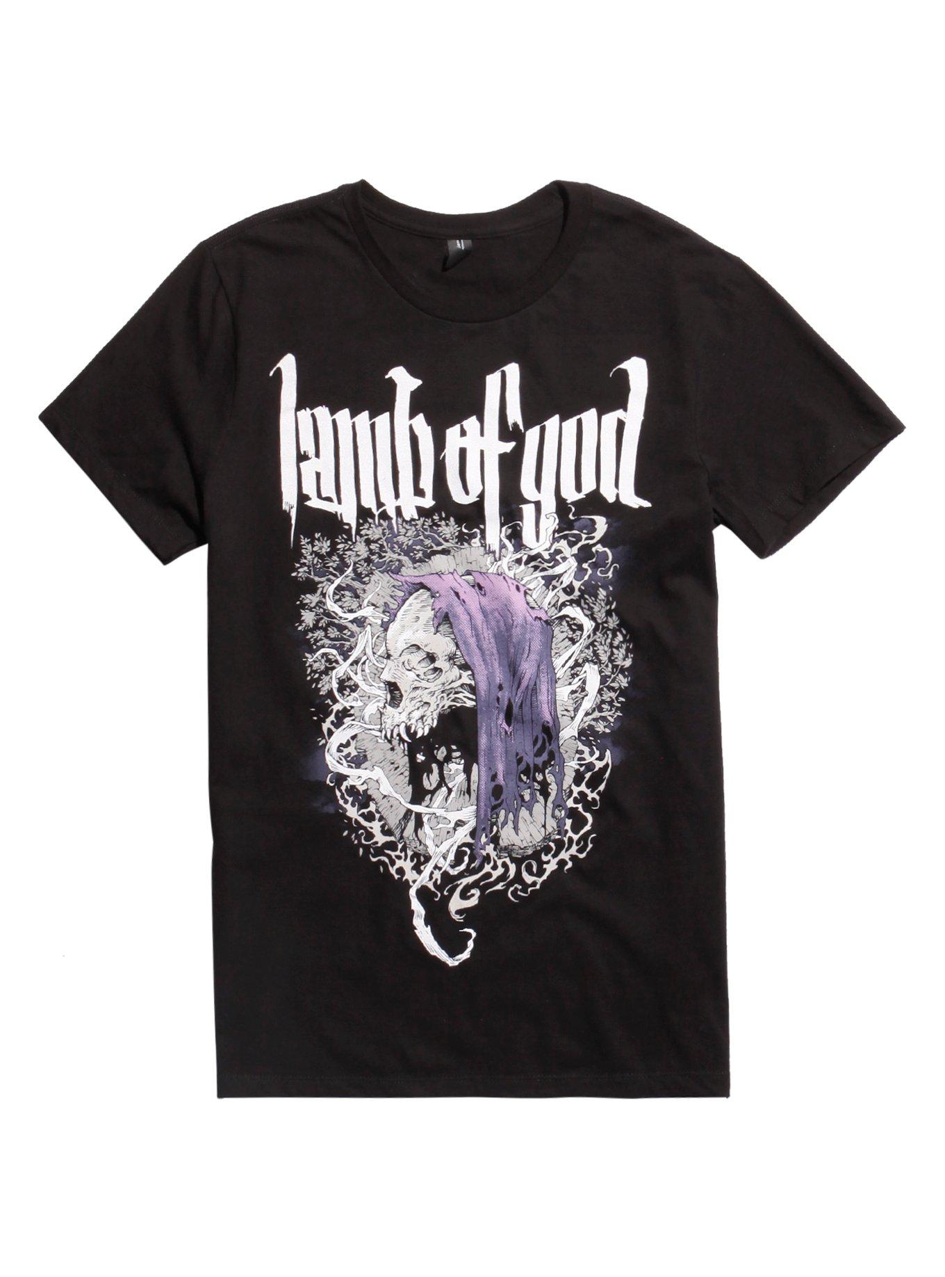 Lamb Of God Hooded Skull T-Shirt, BLACK, hi-res