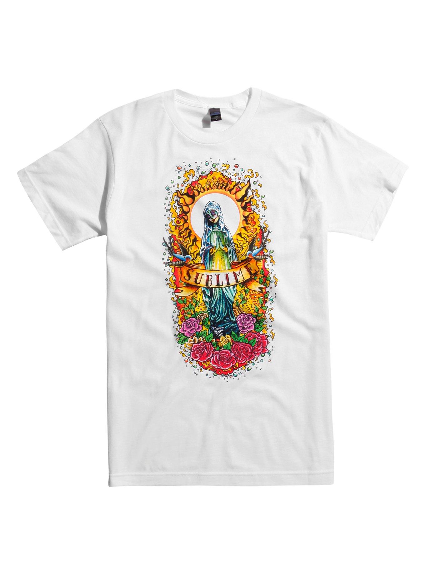 Sublime Album Mary Flowers T-Shirt, WHITE, hi-res