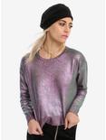 Iridescent Purple Girls Crop Sweater, MULTI, hi-res