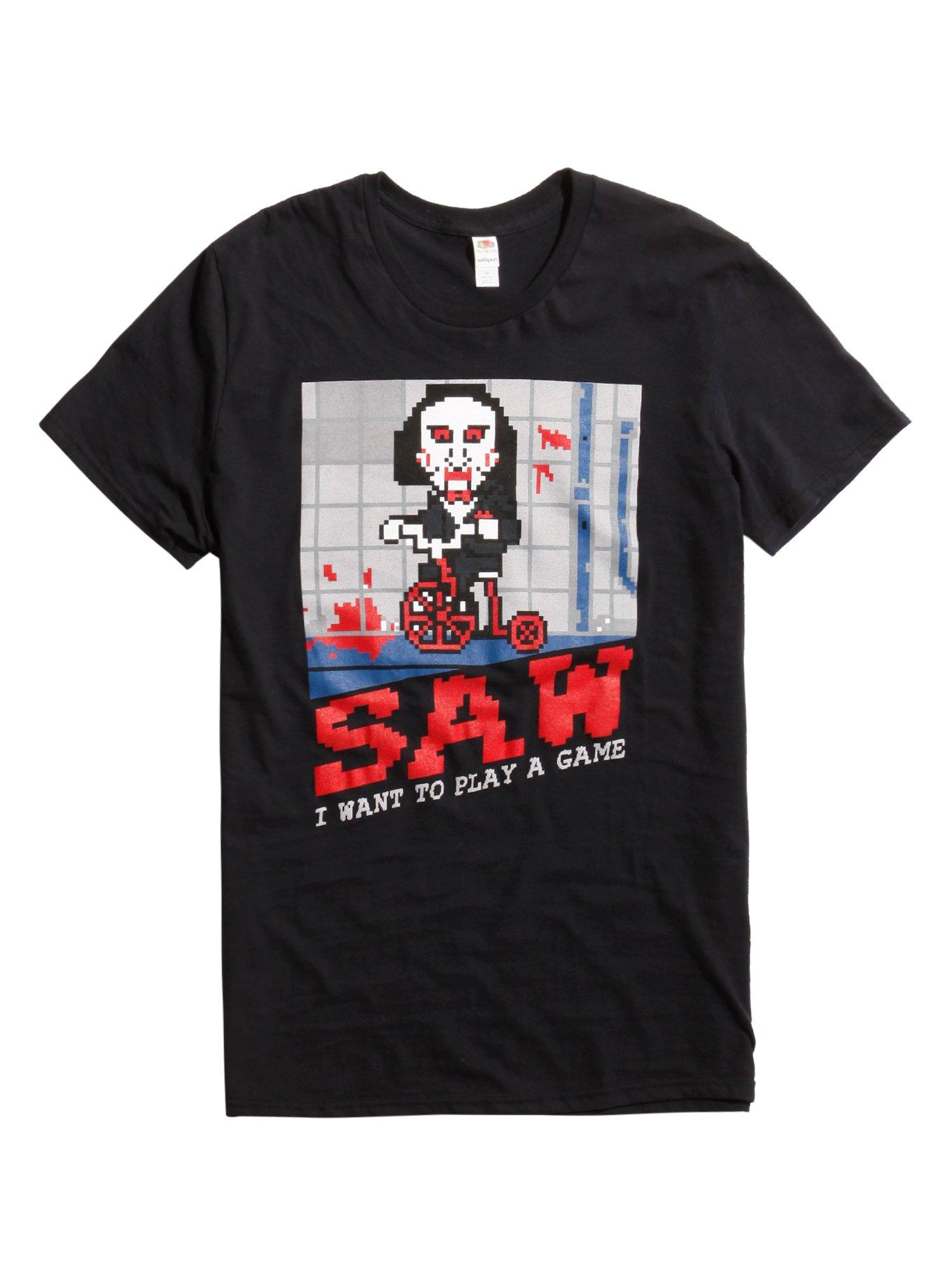 Saw 8-Bit Video Game T-Shirt, BLACK, hi-res