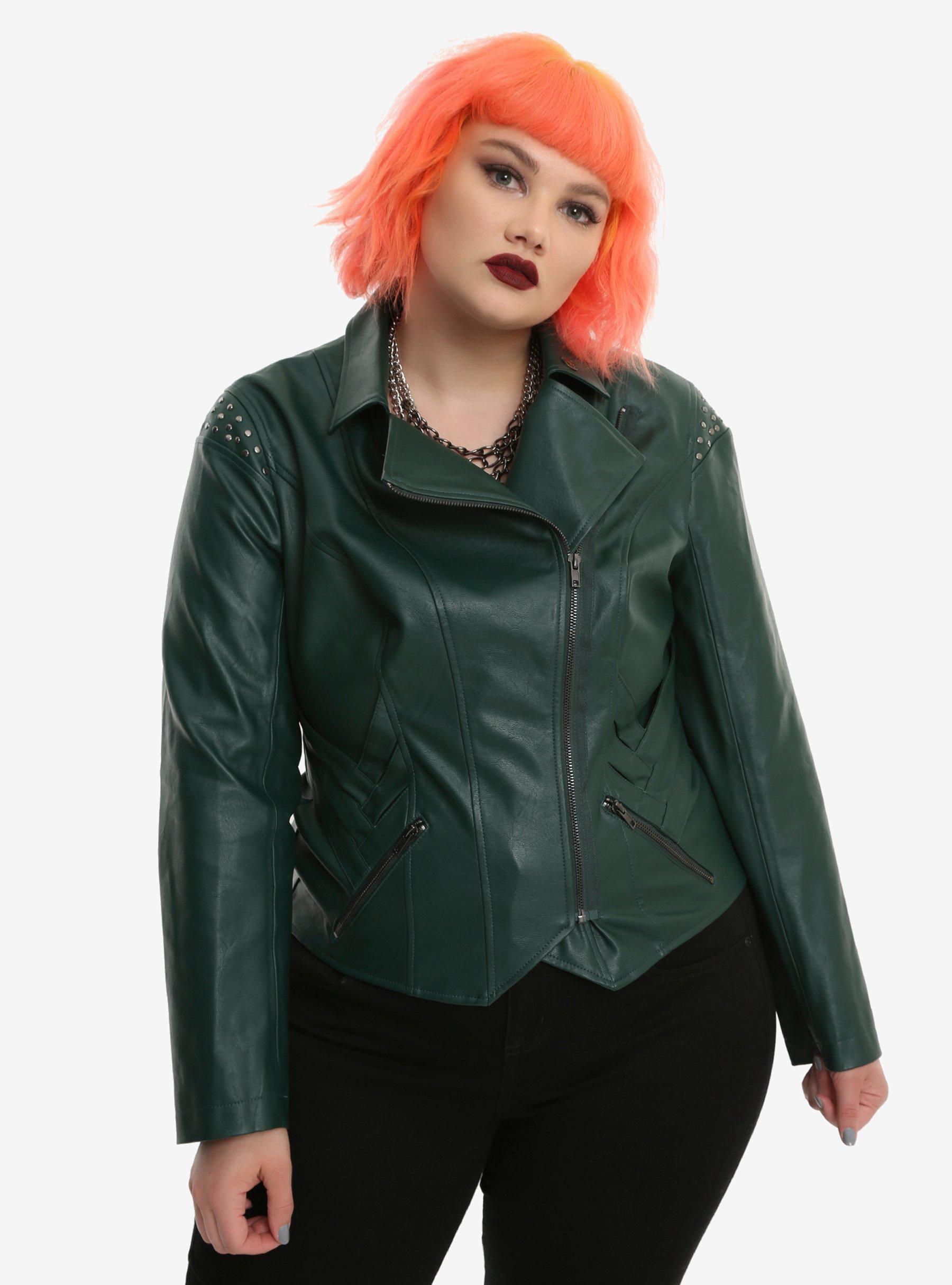 Her Universe Marvel Loki Green Faux Leather Jacket Plus Size, MULTI, hi-res