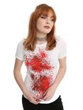 Blood Splatter Girls T-Shirt, WHITE, hi-res