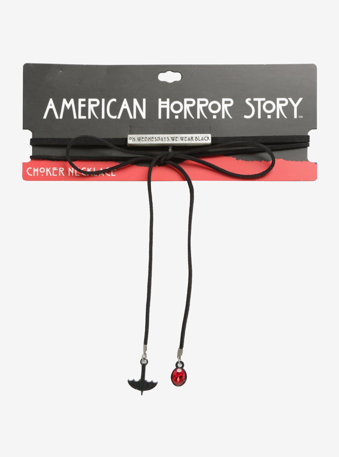 American Horror Story: Coven On Wednesdays We Wear Black Cord Choker Necklace, , hi-res