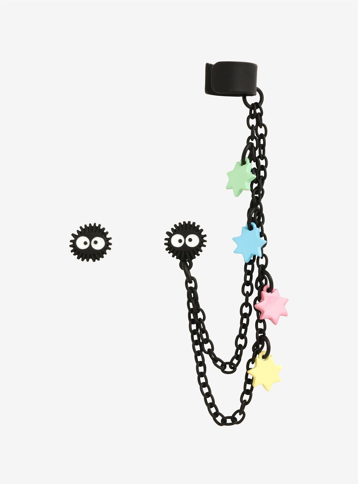Metal Cartoon Soot Sprite Earrings Gifts for Women and Girls