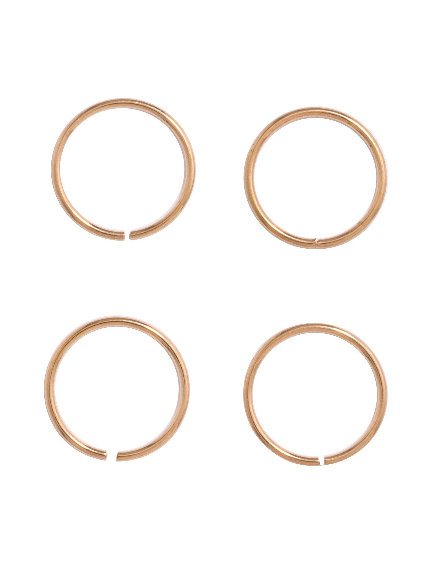 Steel Basic Rose Gold Seamless Hoop 4 Pack, ROSE GOLD, hi-res