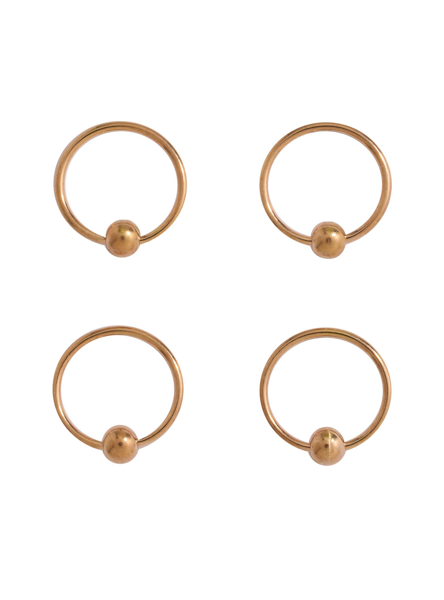 Steel Rose Gold Captive Hoop 4 Pack, ROSE GOLD, hi-res