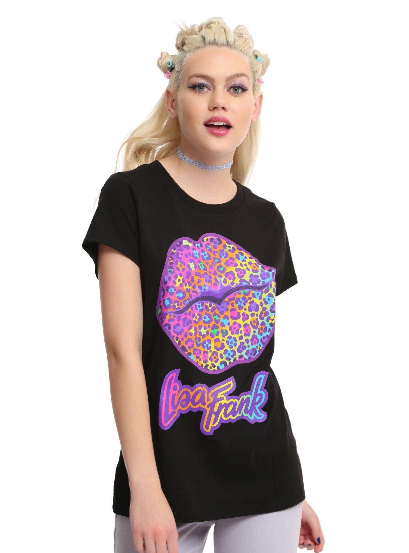 Lisa Frank Lips Girls T-Shirt, BLACK, hi-res