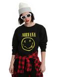 Nirvana Smiley Logo Girls Sweatshirt, BLACK, hi-res