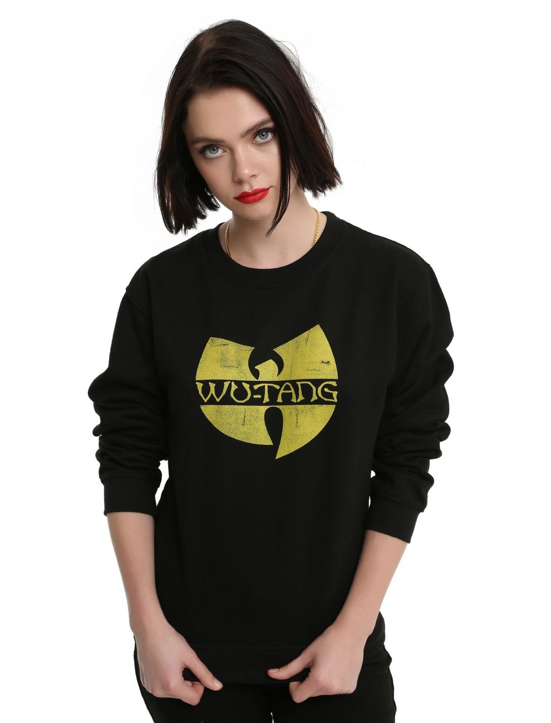 Wu-Tang Clan Distressed Logo Sweatshirt, BLACK, hi-res