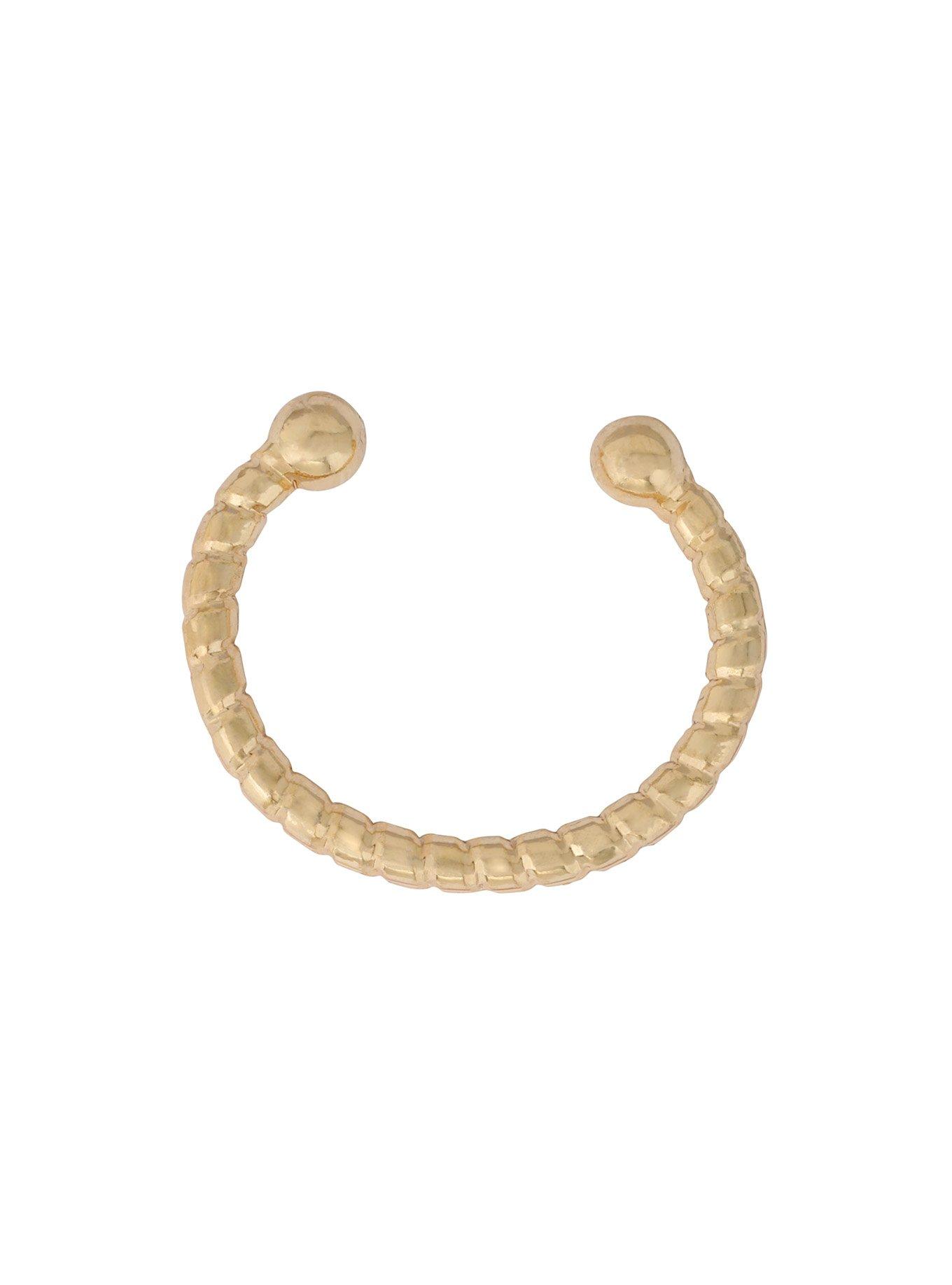 Gold Twist Faux Cartilage Hoop Hot Topic