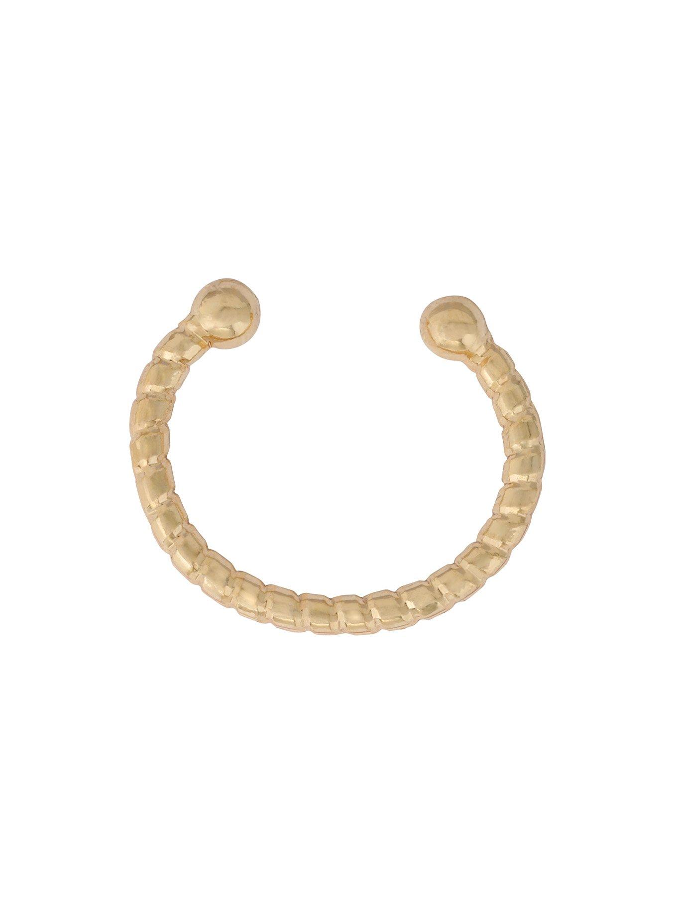 Gold Twist Faux Cartilage Hoop, , hi-res