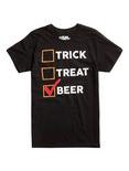 Halloween Trick Treat Beer Checklist T-Shirt, MULTI, hi-res