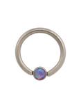 16G 5/16 Titanium Purple Opal Captive Hoop, SILVER, hi-res