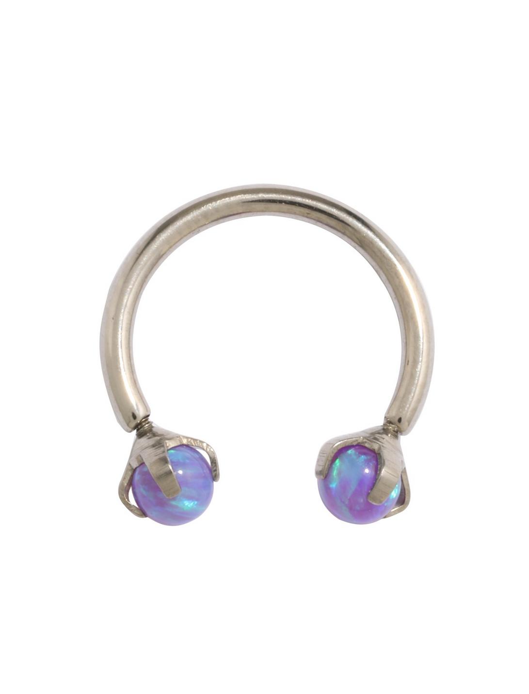 14G Titanium Purple Opal Circular Barbell, , hi-res