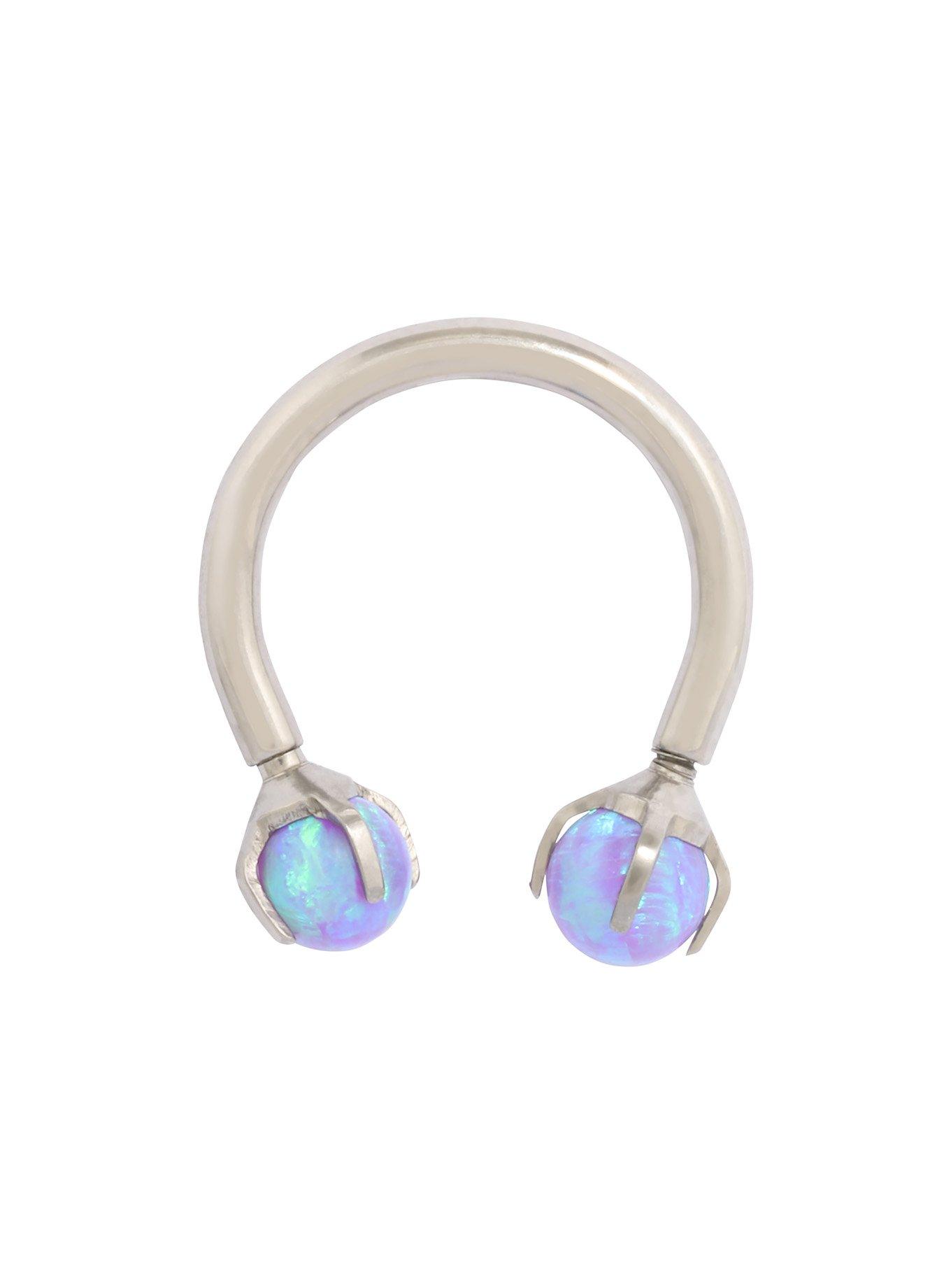 14G Steel Purple Opal Circular Barbell, , hi-res