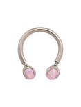14G Steel Titanium Pink Opal Circular Barbell, , hi-res