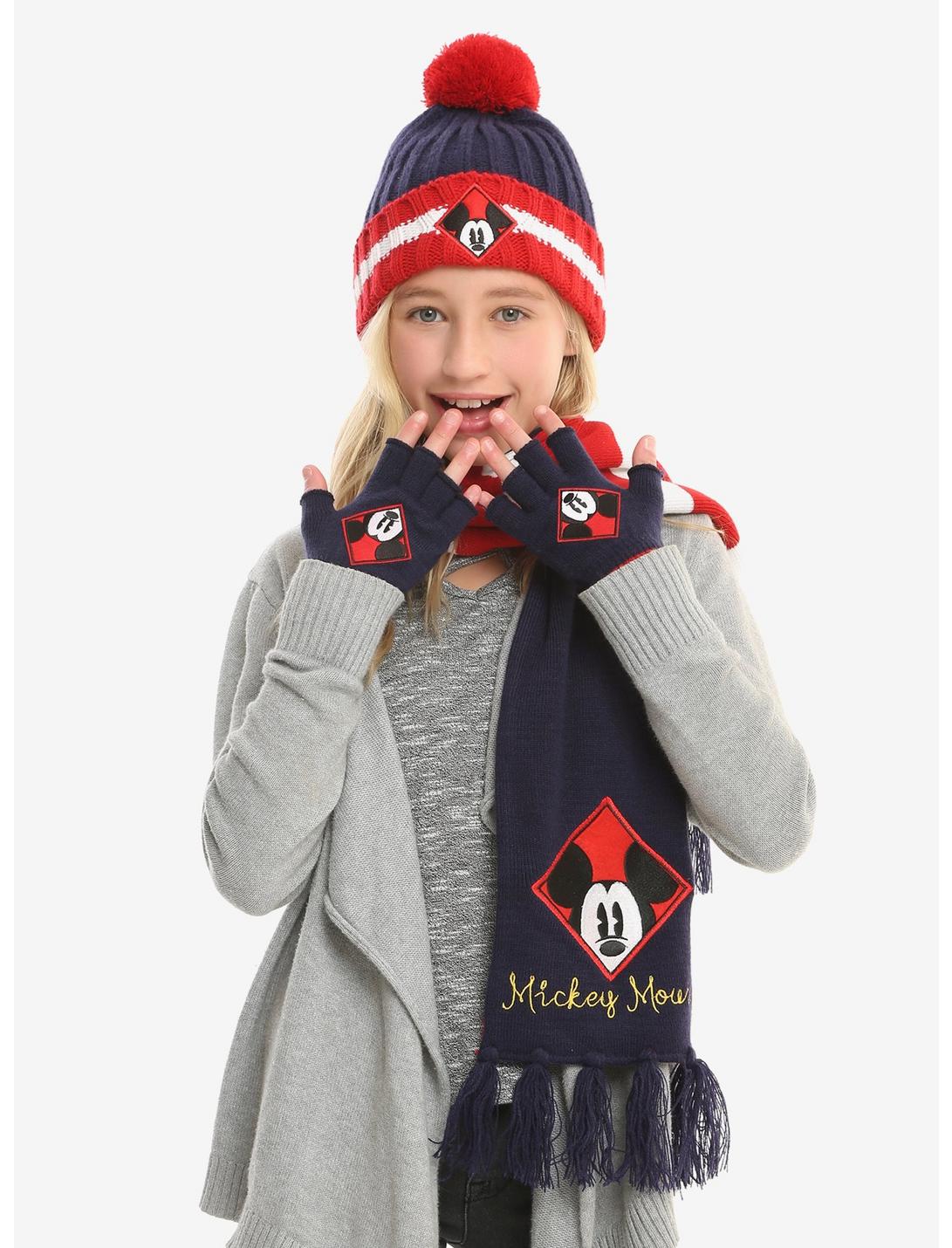 Disney Mickey Mouse Hat Scarf & Glove Youth Set, , hi-res