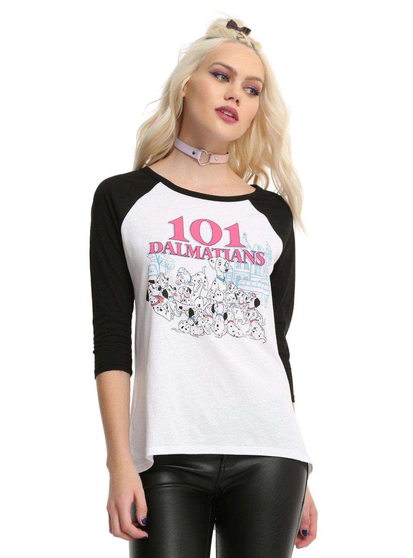 Disney 101 Dalmatians Puppies Girls Raglan, WHITE, hi-res