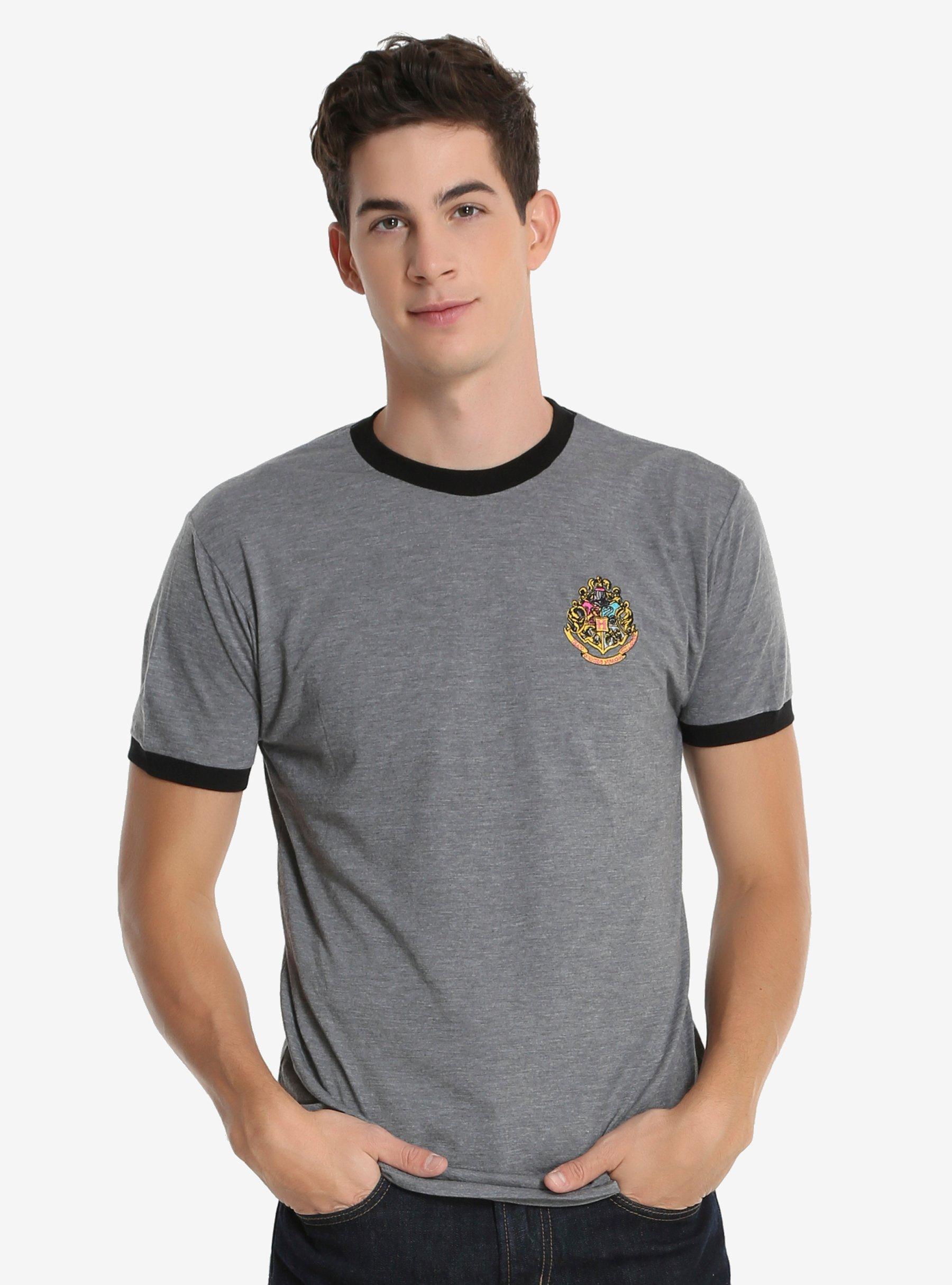 Harry Potter Hogwarts Ringer T-Shirt - BoxLunch Exclusive, HEATHER GREY, hi-res