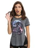 Jurassic Park Moon Girls Ringer T-Shirt, GREY, hi-res