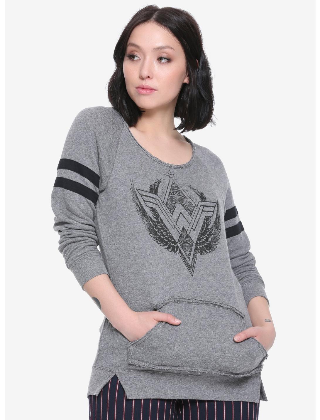 DC Comics Wonder Woman Logo Girls Athletic Sweater, MULTI, hi-res