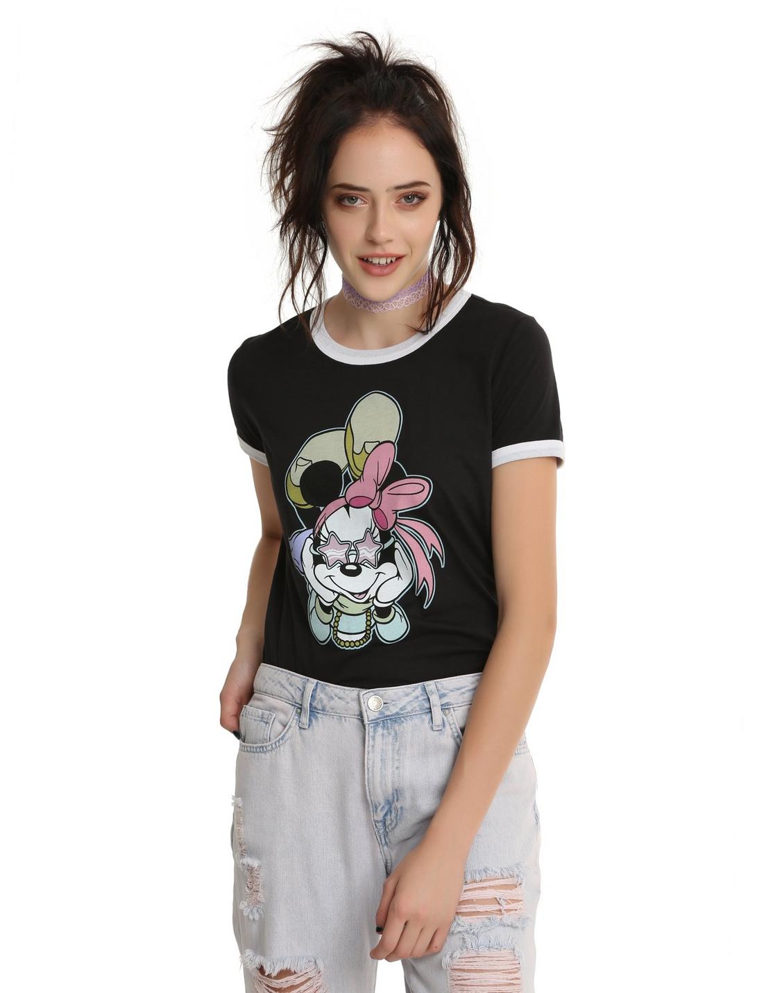 Disney Minnie Mouse Sunglasses Girls Ringer T-Shirt, BLACK, hi-res